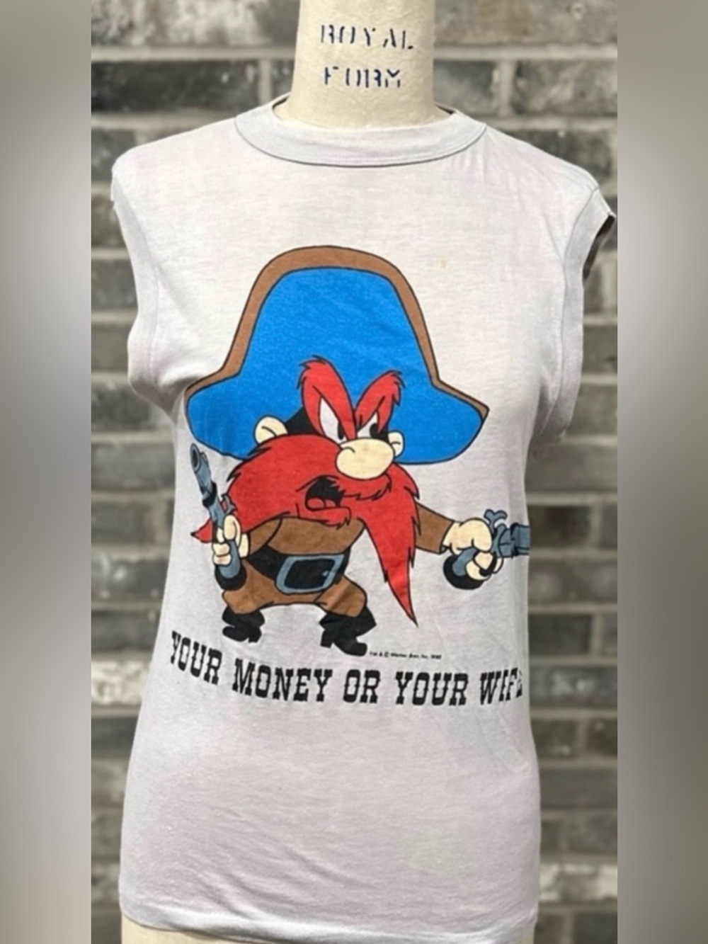 Vintage 1980 Yosemite Sam Your Money or Wife Single Stitch Muscle Tee S